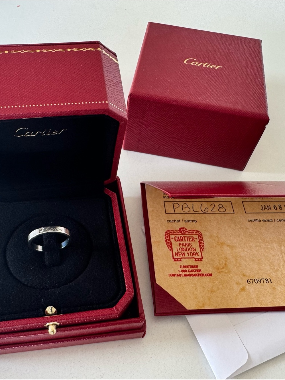 Cartier C de Cartier Platinum Band with Diamond